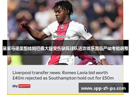 皇家马德里前锋姆巴佩大腿受伤缺阵球队进攻体系面临严峻考验调整